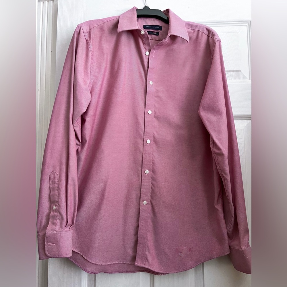 Mens Tommy Hilfiger Athletic Fit Dress Shirt, Size Large, like new condition